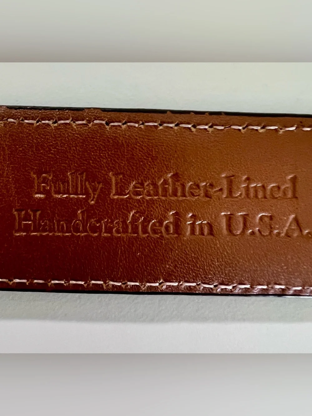 Allen Edmonds Exotic Teju Lizard Men’s Belt, Size 36, Brown, Gold Brass Buckle
